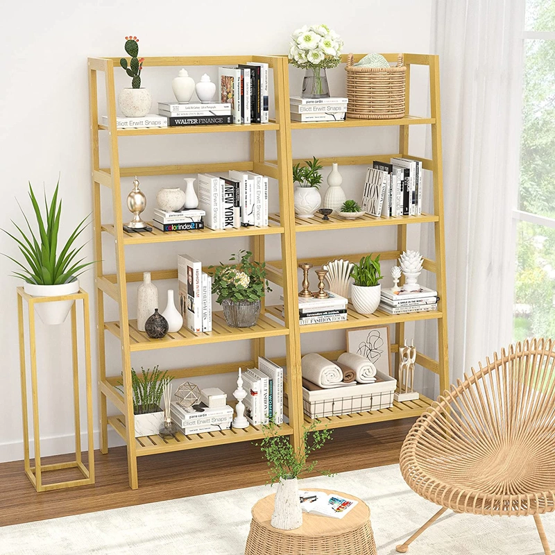 Bamboo Plant Stand Ladder Shelf Multiple 4 Tier Flower Pots Holder